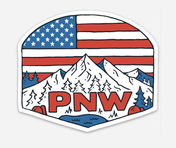 Patriotic PNW Sticker or Magnet